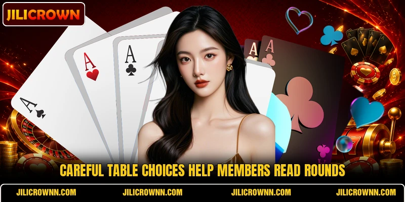 Careful table choices help members read rounds