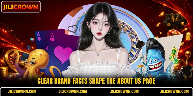 Clear brand facts shape the about us page Clear brand facts shape the about us page