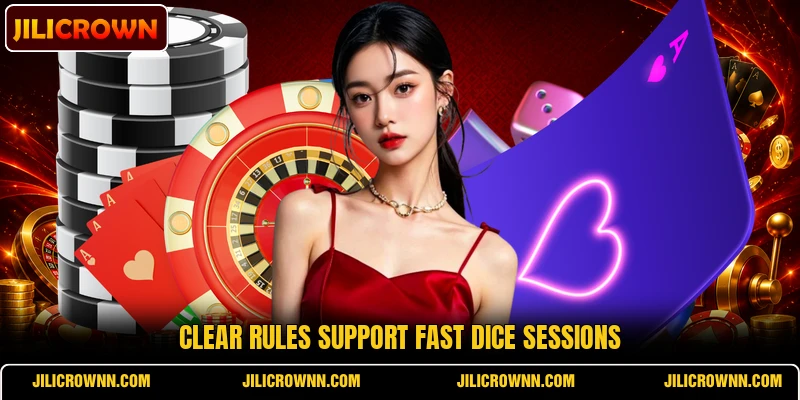 Clear rules support fast dice sessions