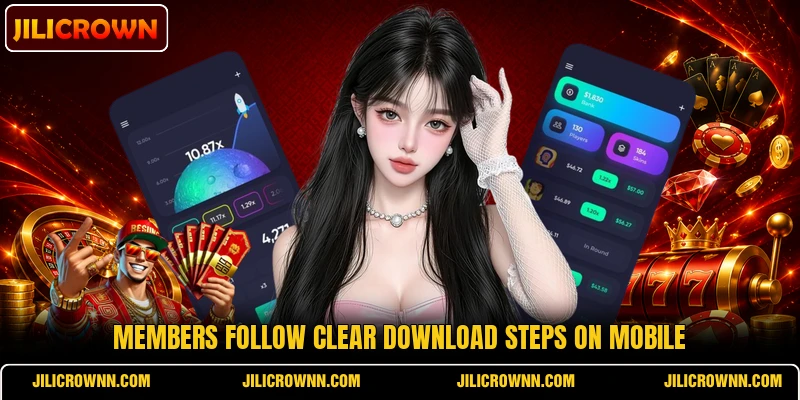 Members follow clear download steps on mobile Members follow clear download steps on mobile