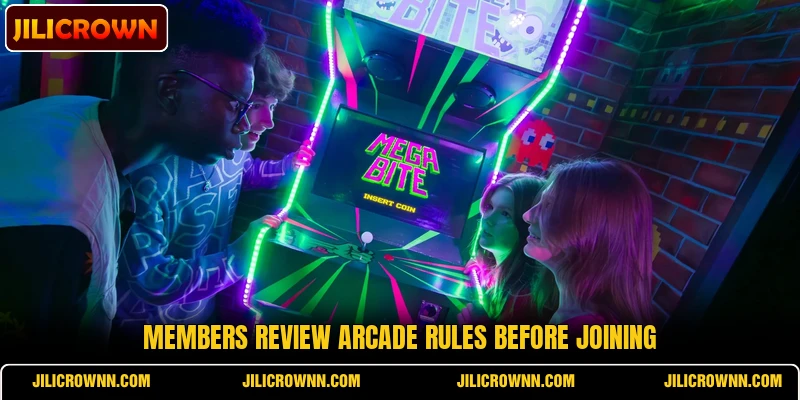 Members review arcade rules before joining