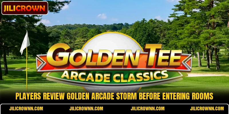 Players review Golden Arcade Storm before entering rooms
