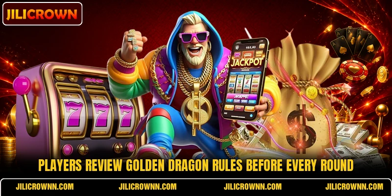 Players review Golden Dragon rules before every round