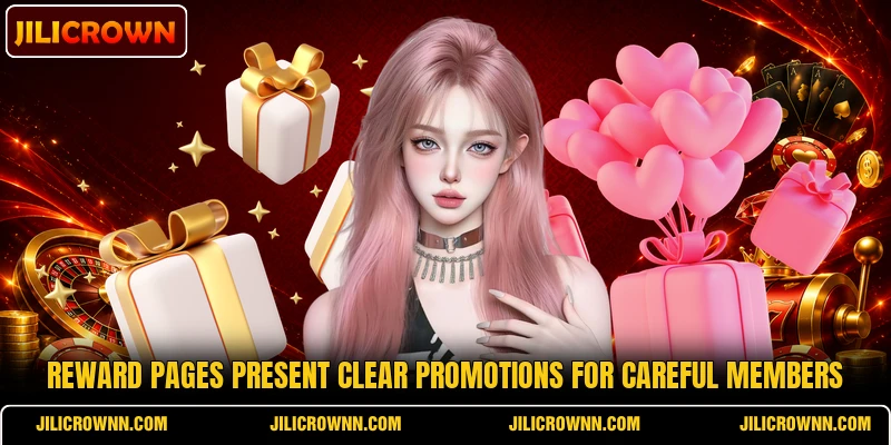Reward pages present clear Promotions for careful members Reward pages present clear Promotions for careful members