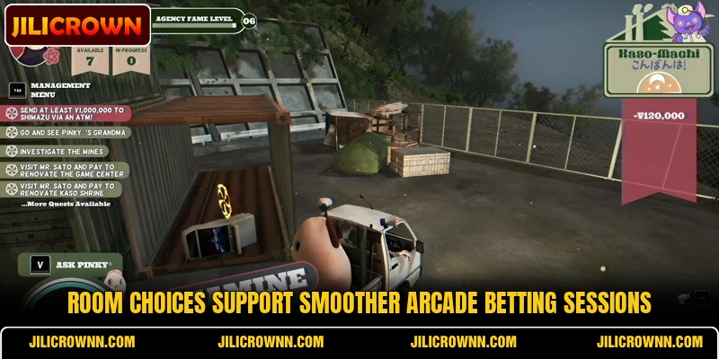 Room choices support smoother arcade betting sessions
