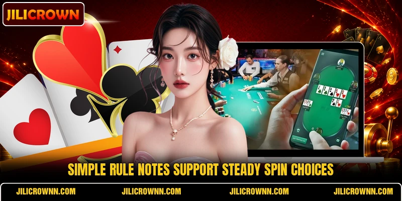 Simple rule notes support steady spin choices