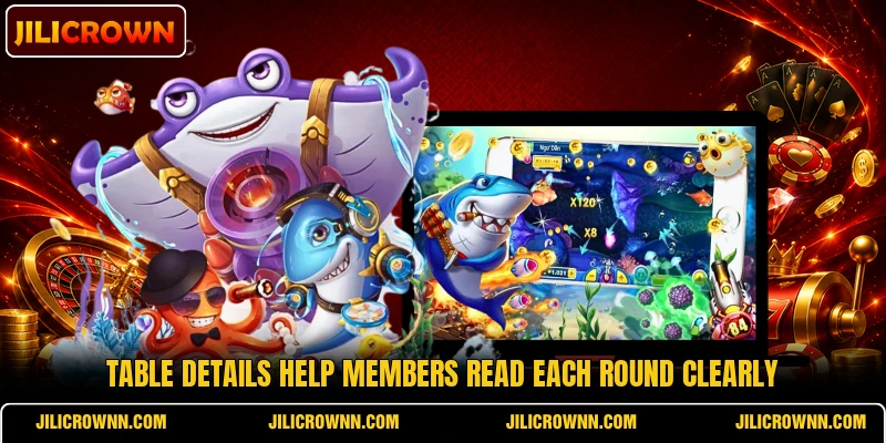 Table details help members read each round clearly